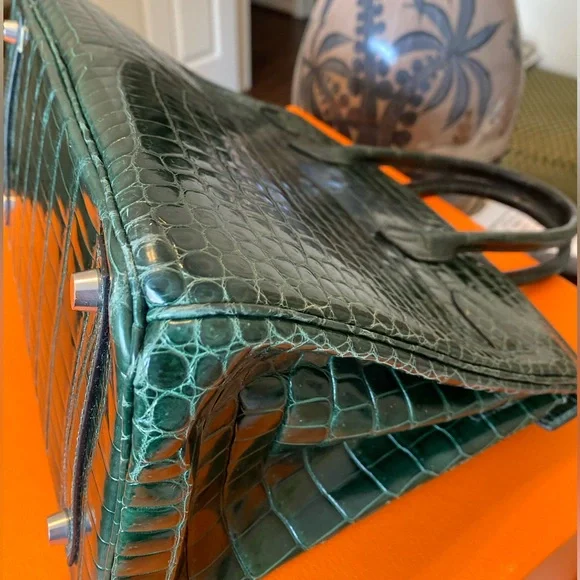 Hermes 30 Birkin in Green Crocodile - Picture 5 of 12